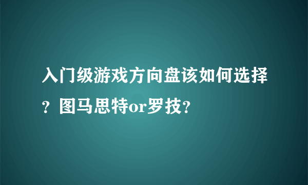 入门级游戏方向盘该如何选择？图马思特or罗技？