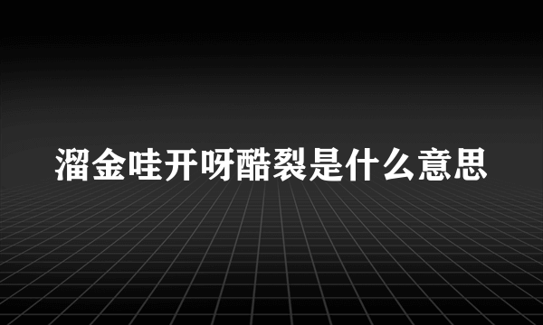 溜金哇开呀酷裂是什么意思