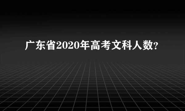 广东省2020年高考文科人数？