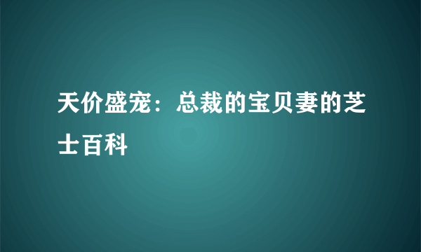 天价盛宠：总裁的宝贝妻的芝士百科