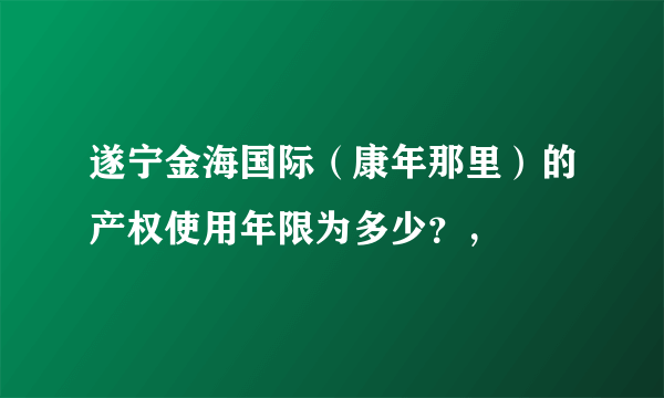 遂宁金海国际（康年那里）的产权使用年限为多少？，