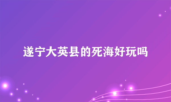 遂宁大英县的死海好玩吗