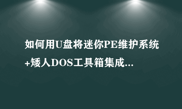 如何用U盘将迷你PE维护系统+矮人DOS工具箱集成在一起,用U盘开启?