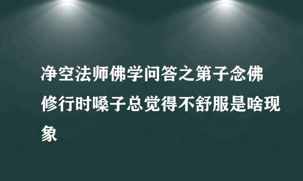 净空法师佛学问答之第子念佛修行时嗓子总觉得不舒服是啥现象