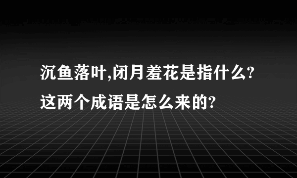 沉鱼落叶,闭月羞花是指什么?这两个成语是怎么来的?