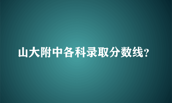 山大附中各科录取分数线？