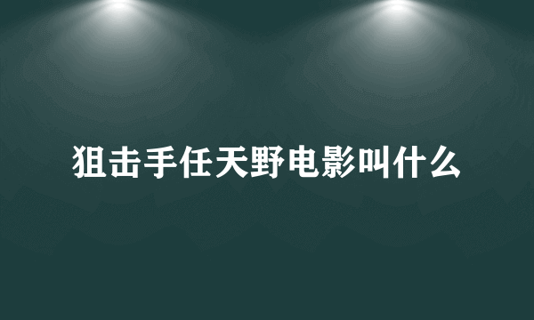 狙击手任天野电影叫什么