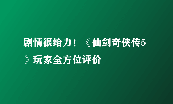 剧情很给力！《仙剑奇侠传5》玩家全方位评价