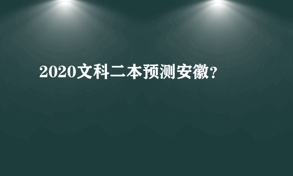 2020文科二本预测安徽？