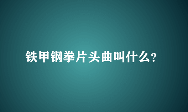 铁甲钢拳片头曲叫什么？