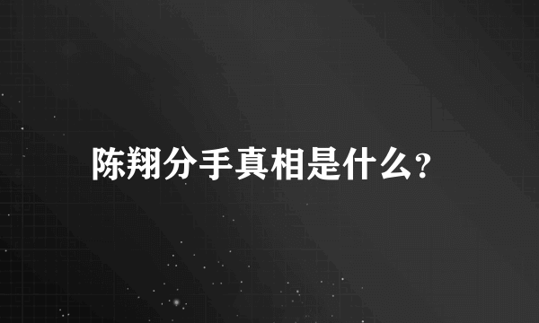 陈翔分手真相是什么？