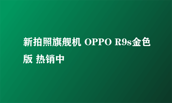 新拍照旗舰机 OPPO R9s金色版 热销中