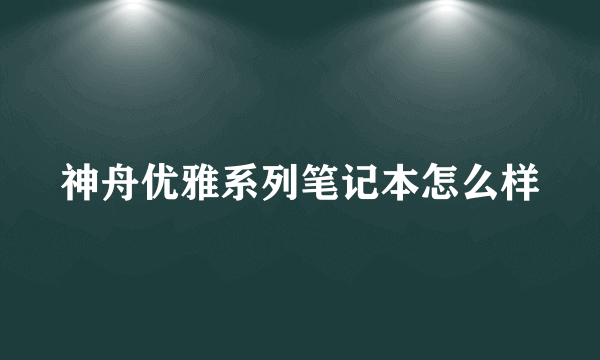 神舟优雅系列笔记本怎么样