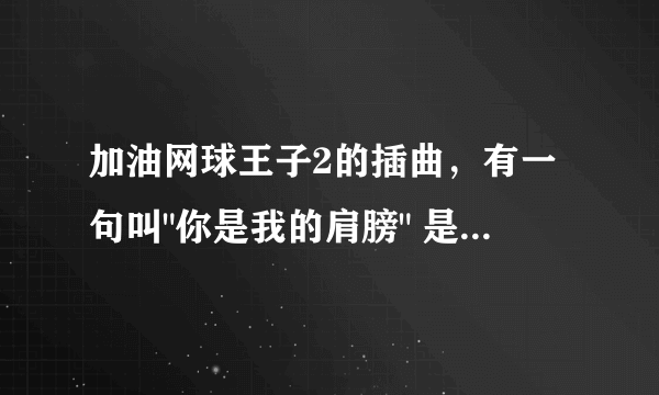 加油网球王子2的插曲，有一句叫