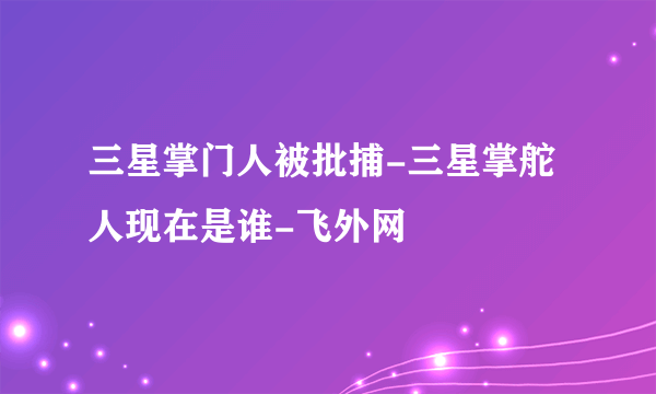 三星掌门人被批捕-三星掌舵人现在是谁-飞外网