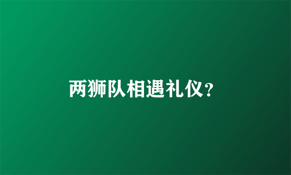 两狮队相遇礼仪？