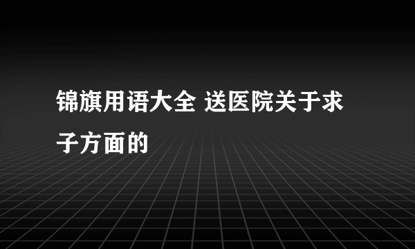 锦旗用语大全 送医院关于求子方面的