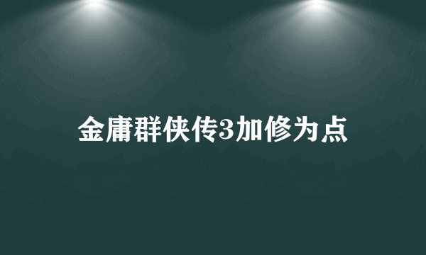 金庸群侠传3加修为点