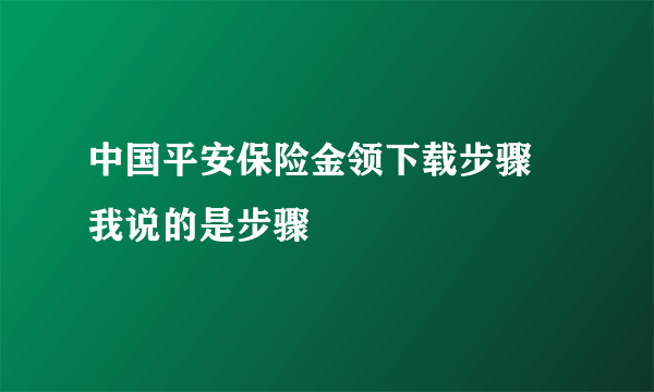 中国平安保险金领下载步骤 我说的是步骤