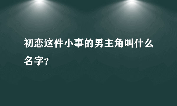 初恋这件小事的男主角叫什么名字？