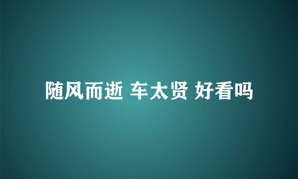 随风而逝 车太贤 好看吗