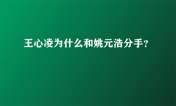 王心凌为什么和姚元浩分手？