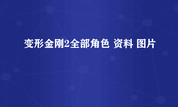 变形金刚2全部角色 资料 图片