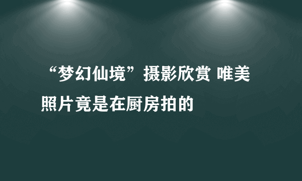 “梦幻仙境”摄影欣赏 唯美照片竟是在厨房拍的