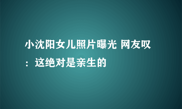 小沈阳女儿照片曝光 网友叹：这绝对是亲生的