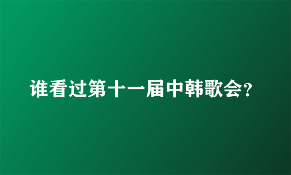 谁看过第十一届中韩歌会？