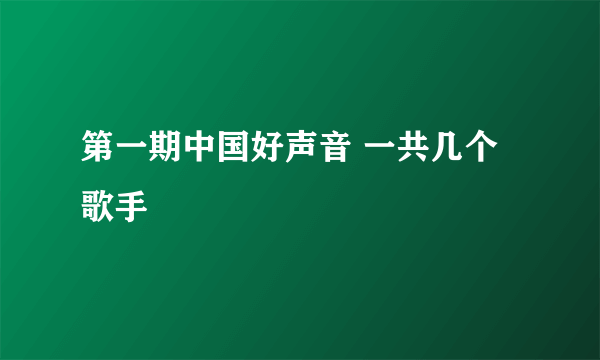 第一期中国好声音 一共几个歌手