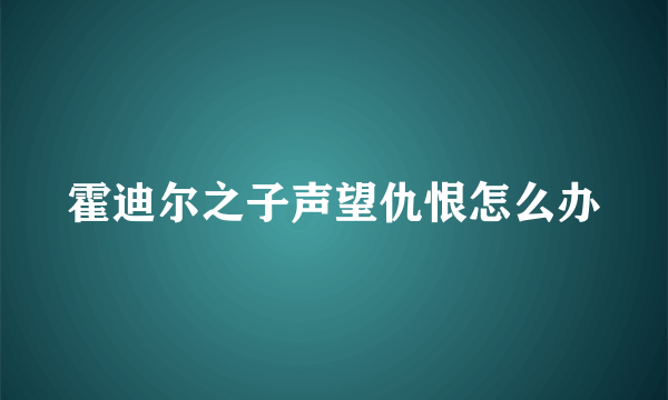 霍迪尔之子声望仇恨怎么办