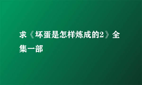 求《坏蛋是怎样炼成的2》全集一部