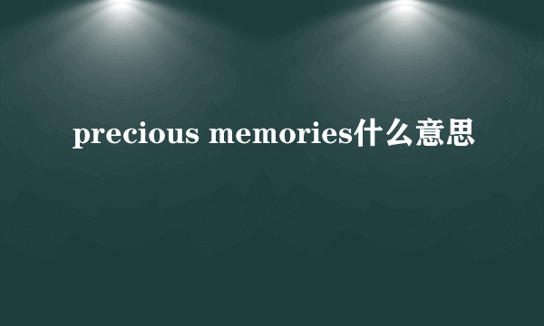 precious memories什么意思