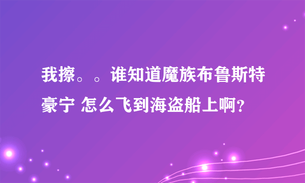 我擦。。谁知道魔族布鲁斯特豪宁 怎么飞到海盗船上啊？