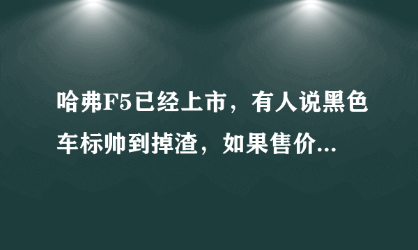 哈弗F5已经上市，有人说黑色车标帅到掉渣，如果售价10万你觉得能大卖吗？为什么？