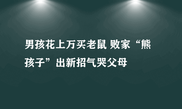 男孩花上万买老鼠 败家“熊孩子”出新招气哭父母