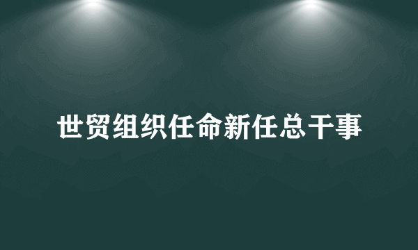 世贸组织任命新任总干事