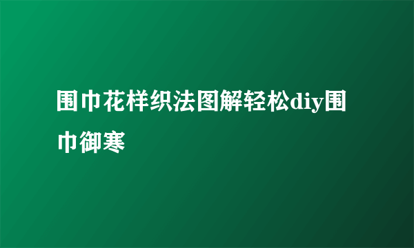 围巾花样织法图解轻松diy围巾御寒