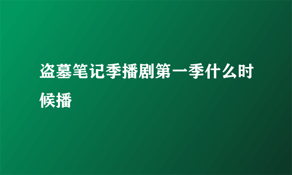 盗墓笔记季播剧第一季什么时候播