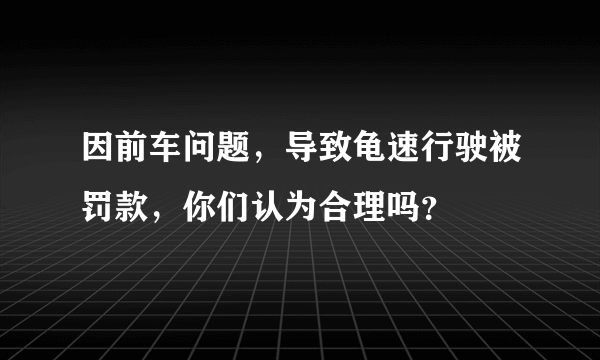 因前车问题，导致龟速行驶被罚款，你们认为合理吗？