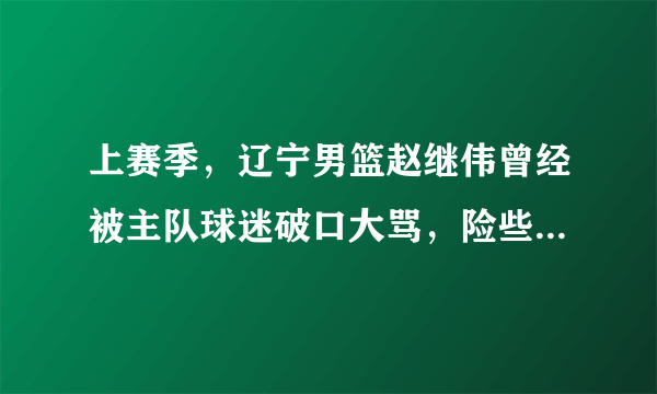 上赛季，辽宁男篮赵继伟曾经被主队球迷破口大骂，险些动手，当时怎么回事，谁的错？