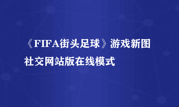 《FIFA街头足球》游戏新图 社交网站版在线模式