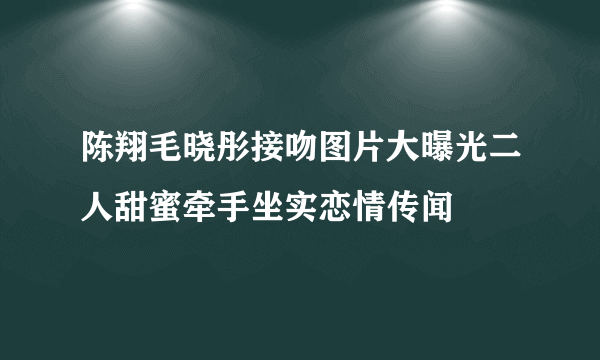 陈翔毛晓彤接吻图片大曝光二人甜蜜牵手坐实恋情传闻