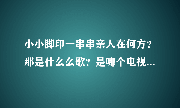 小小脚印一串串亲人在何方？那是什么么歌？是哪个电视剧里的歌？