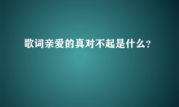 歌词亲爱的真对不起是什么？