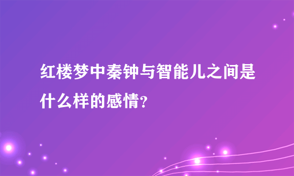 红楼梦中秦钟与智能儿之间是什么样的感情？