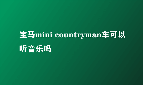 宝马mini countryman车可以听音乐吗