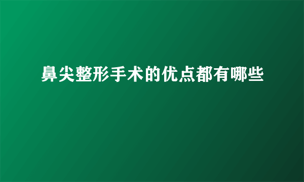 鼻尖整形手术的优点都有哪些