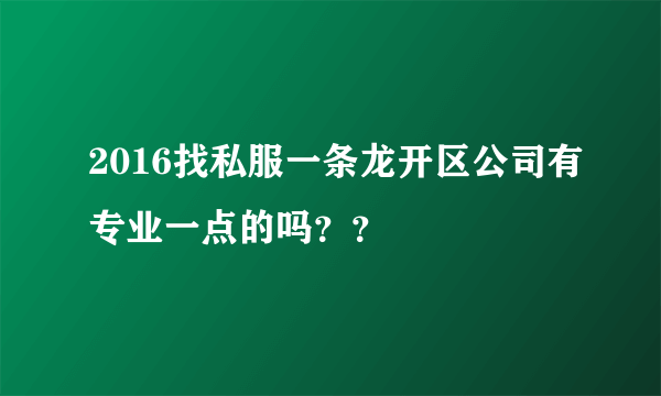 2016找私服一条龙开区公司有专业一点的吗？？